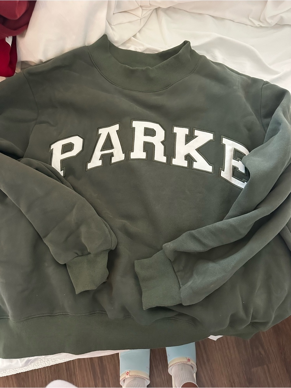 PARKE Olive Green mockneck